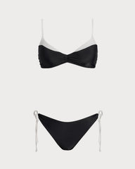 Siyah Contrasting Bralet Bikini Takımı
