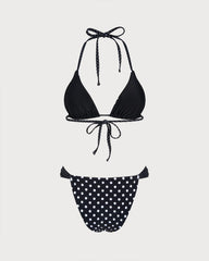 Siyah Puantiyeli Reversible Bikini Takımı
