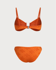 Turuncu Jakarlı Bralet Bikini Takımı