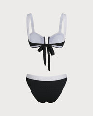 Siyah Contrast U Yaka Üçgen Bikini Takımı