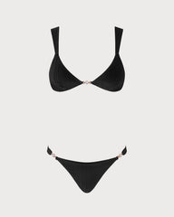Siyah V Yaka Bralet Bikini Takımı