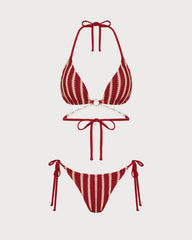 Kırmızı O Halka Detaylı Contrasting Bikini Takımı