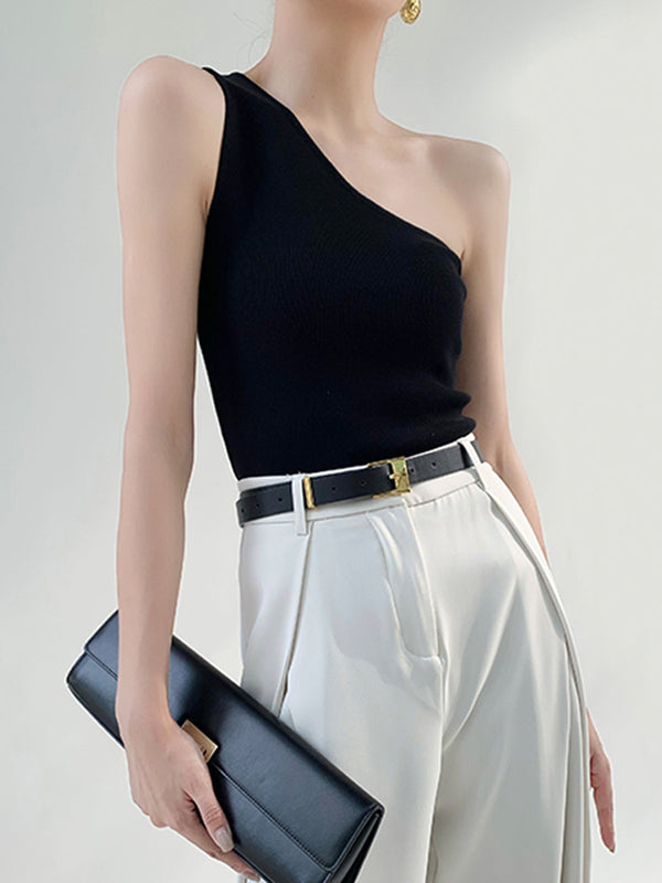 Düz Tek Omuzlu Üst