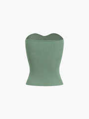 Leisure Ribbed Sweetheart Straplez Tüp Üst