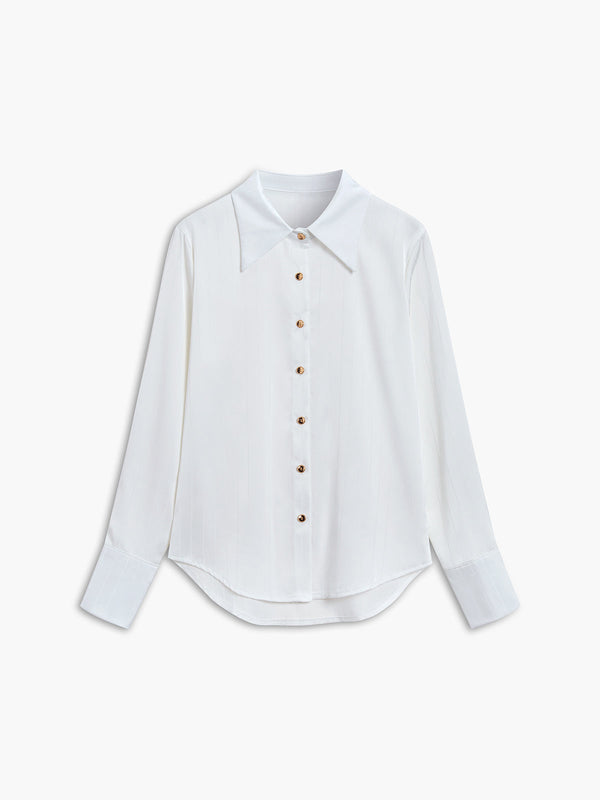 Eğlence Düğmeli Çizgili Büyük Erkek Gömlek