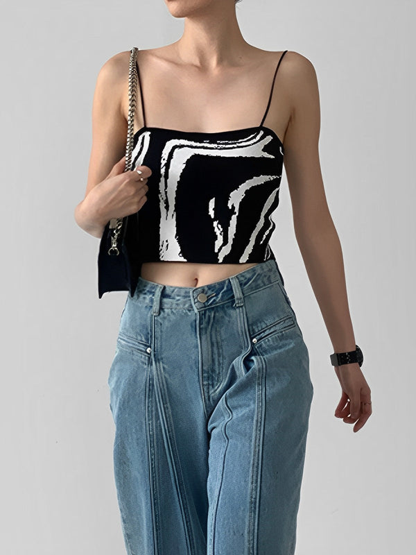 Zebra Desenli Örgü Atlet