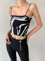 Zebra Desenli Örgü Atlet