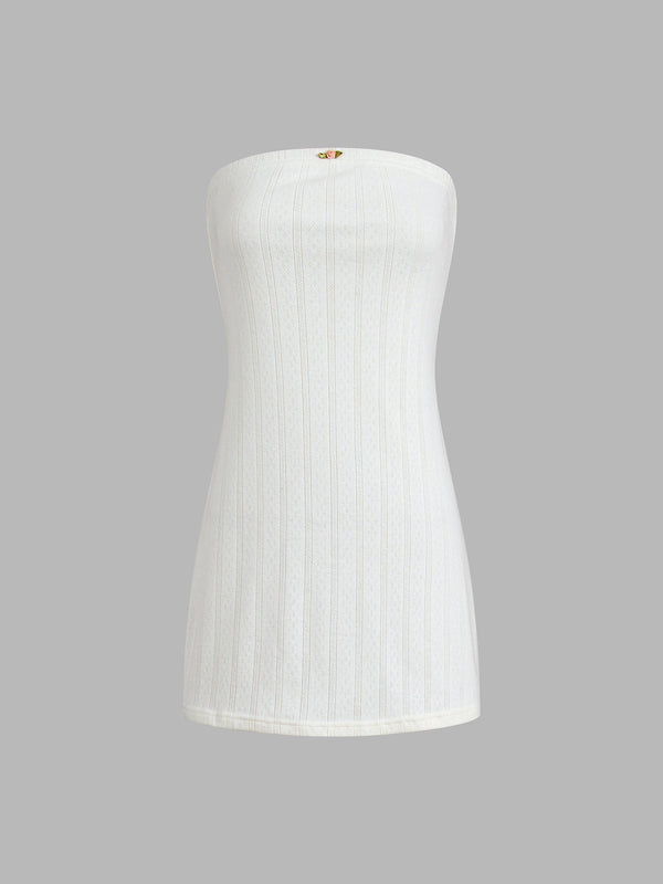 Gözlü Dar Kesim Kısa Elbise