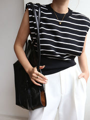 Çizgili Kısa Kollu Tank Top
