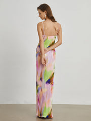 Tie Dye Plise Uzun Elbise