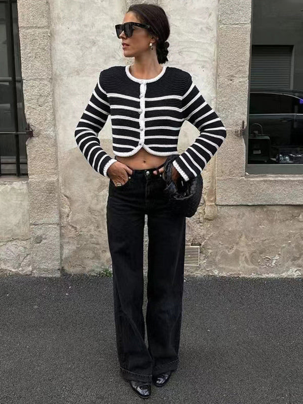 Eski Para Estetik Çizgili Hırka