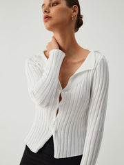 Kar Tanesi Açık Yakalı Hırka