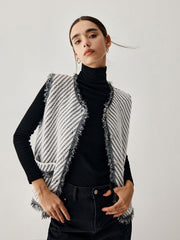 Ham Etek Çift Cepli Örgü Yelek