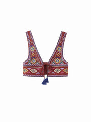 Boho Nakışlı Düğümlü Atlet