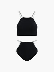 Kontrast Bağlamalı Kesim Bikini Takımı