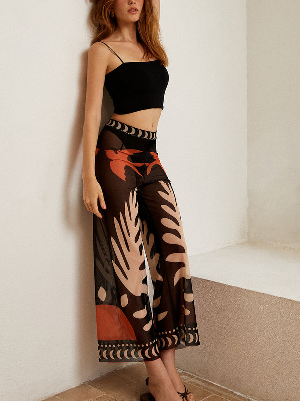 Kuş Desenli Şeffaf Dosya Pantolon