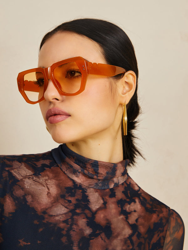 Vintage Poligon Kedi Gözü Perçinli Güneş Gözlüğü