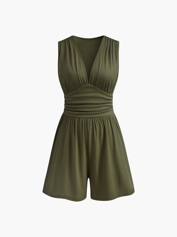 Kolsuz V Yakalı Ribanalı Tulum