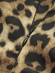 Leopar Desenli Kısa Elbise