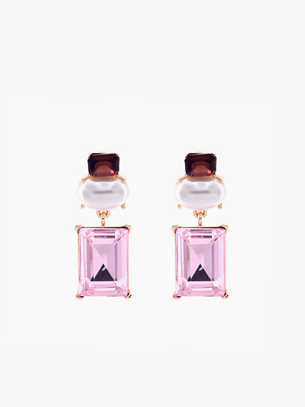 Geometrik Yapay Elmas Damla Küpeler