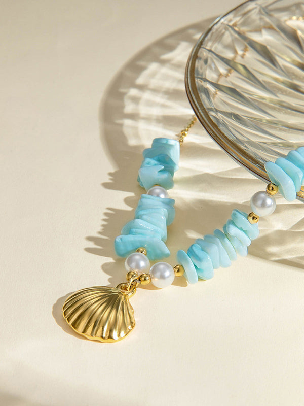 Nane Yeşili İnci Kabuk Kolye