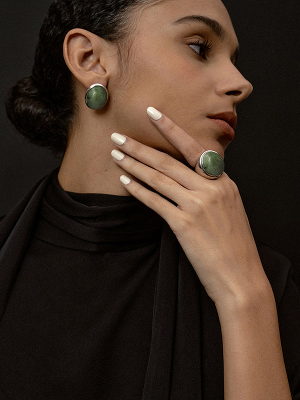 Yosun Yeşili Spectrolite Küpe