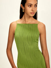 Nervürlü Bölünmüş Bodycon Atlet Elbise