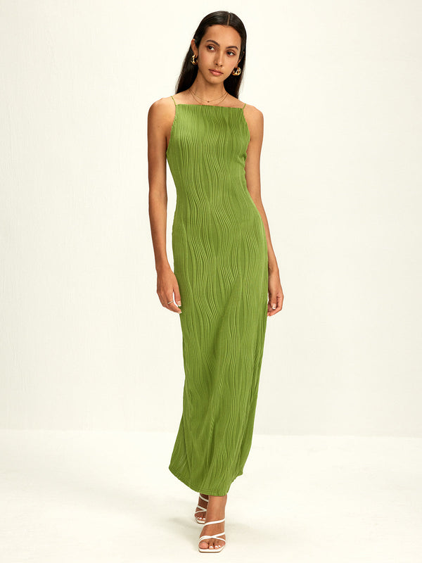 Nervürlü Bölünmüş Bodycon Atlet Elbise