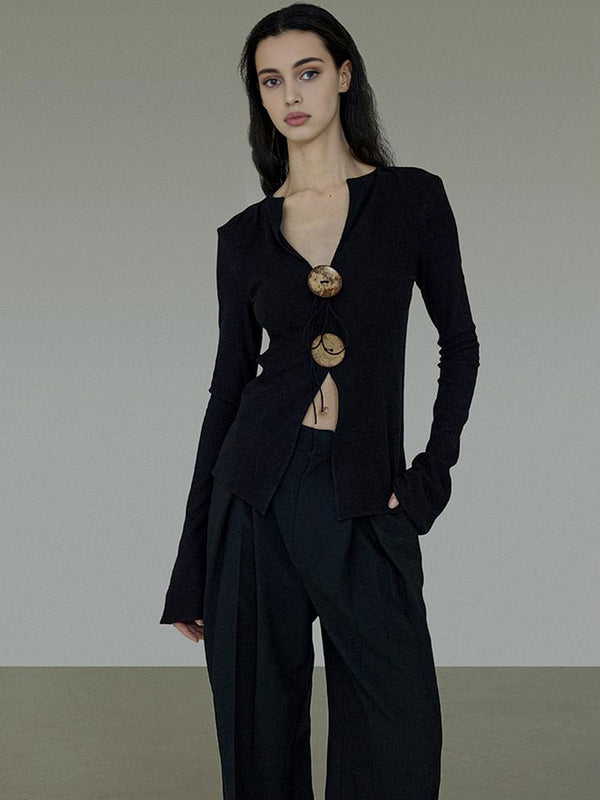 Bohem Bölünmüş Örgü Tişörtü