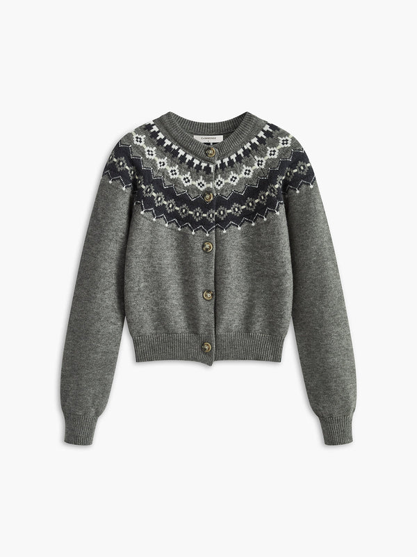 Bohem Düğmeli Örgü Hırka