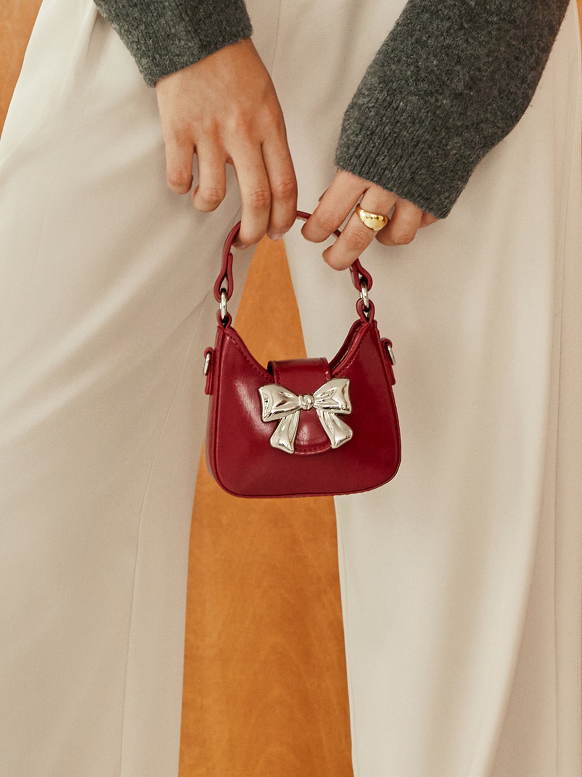 Fiyonklu Kapaklı Mini Tote Çanta