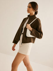 Tweed Çift Fermuarlı Mont