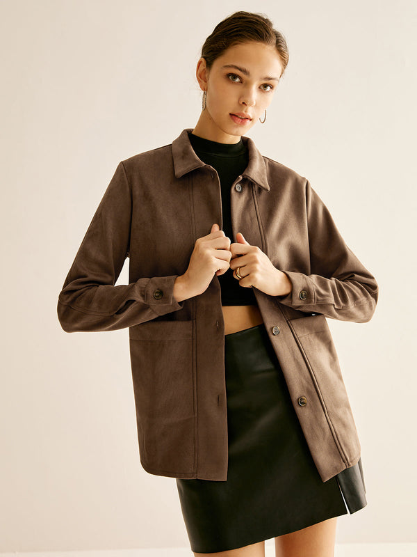 Cepli Süet Polo Tişört