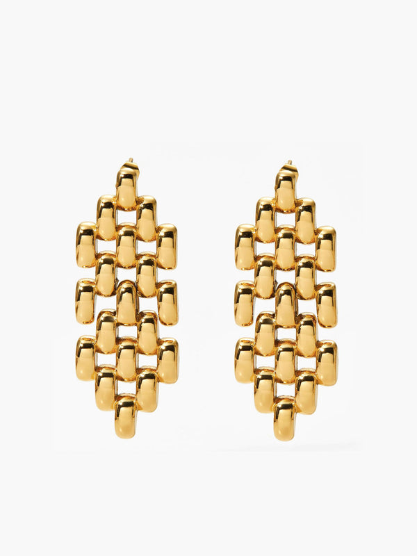 İçi Boş Boncuklu Zincir Kolye Küpeler