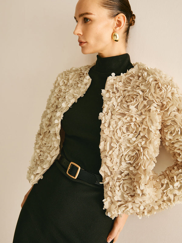 Çiçekli Yaka Ceket