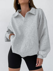 Minimalist Düz Polo Kazak