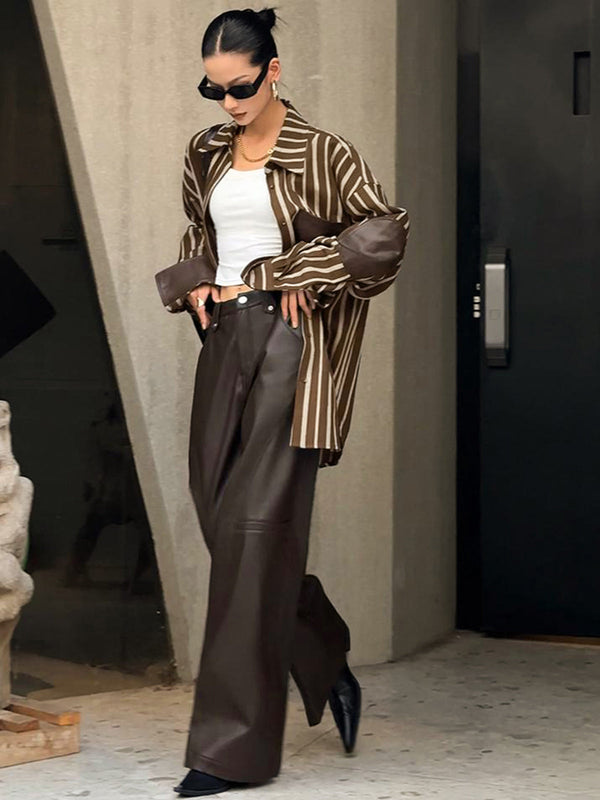 Büyük Boy Pamuklu Panel Çizgili Polo Tişört