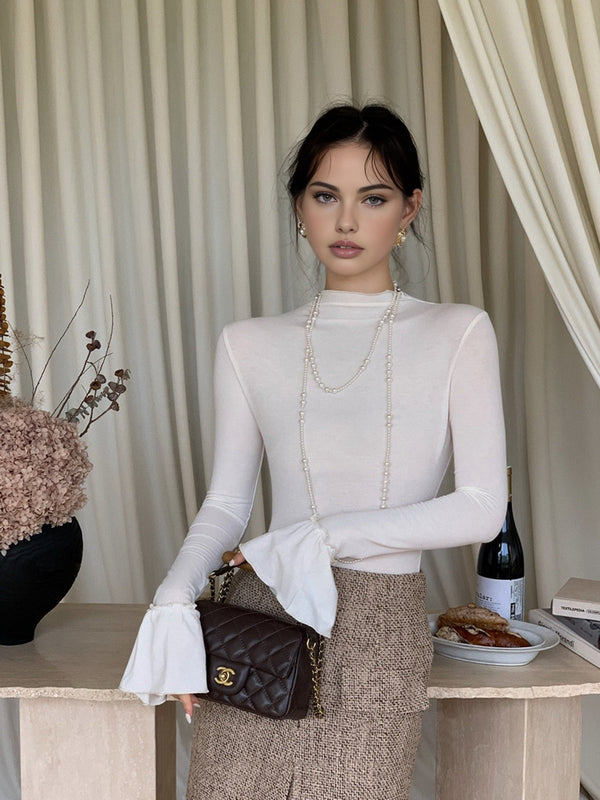 Düz Volanlı Manşetli Forma Üst