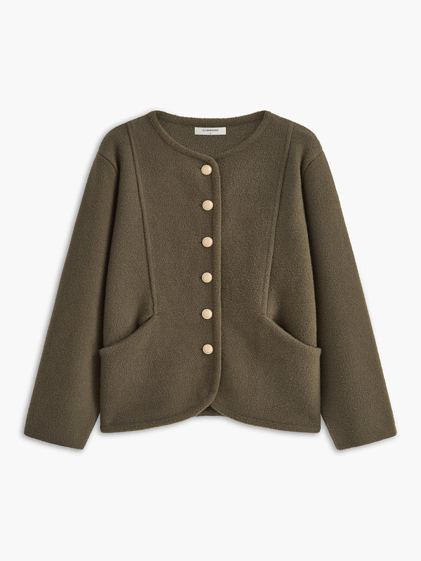 Şık Düğmeli Cepli Hırka