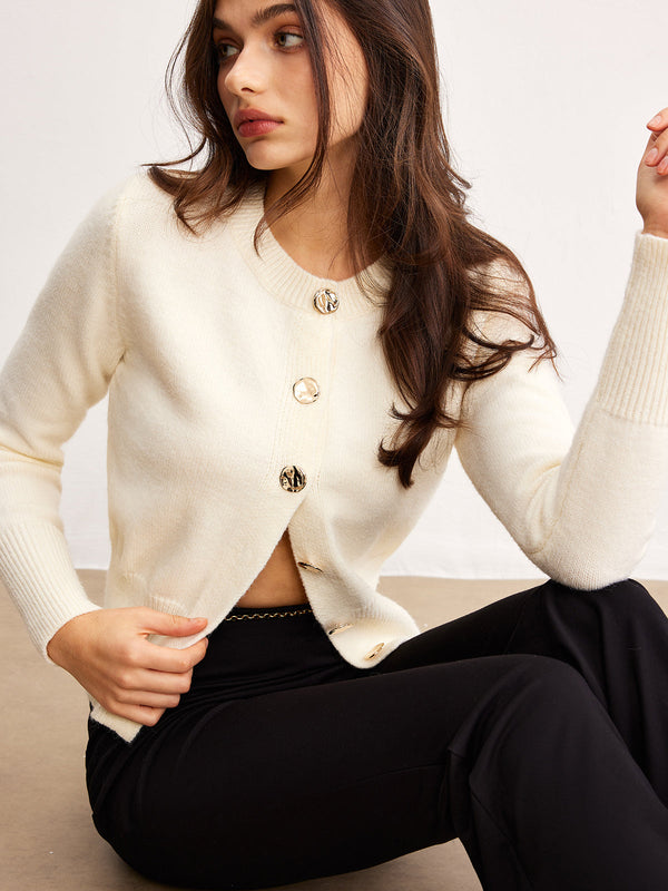 Çok Yönlü Metal Düğmeli Örme Dış Giyim