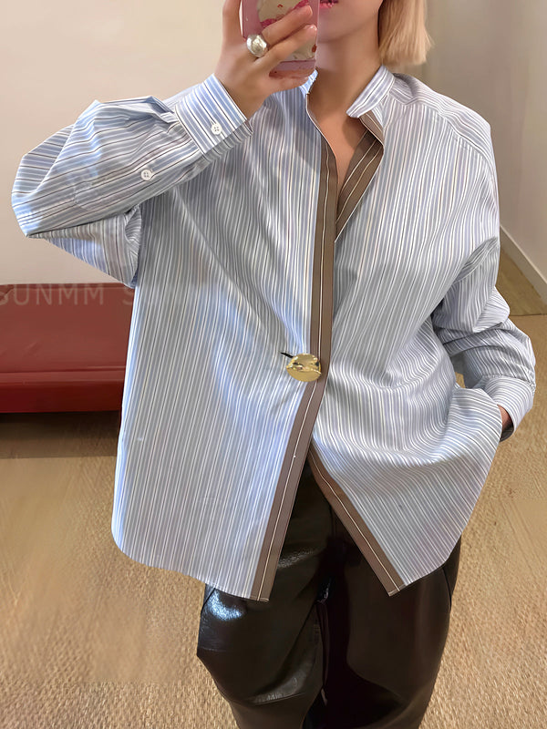 Pamuklu Kontrast Kesim İnce Çizgili Polo Pantolon