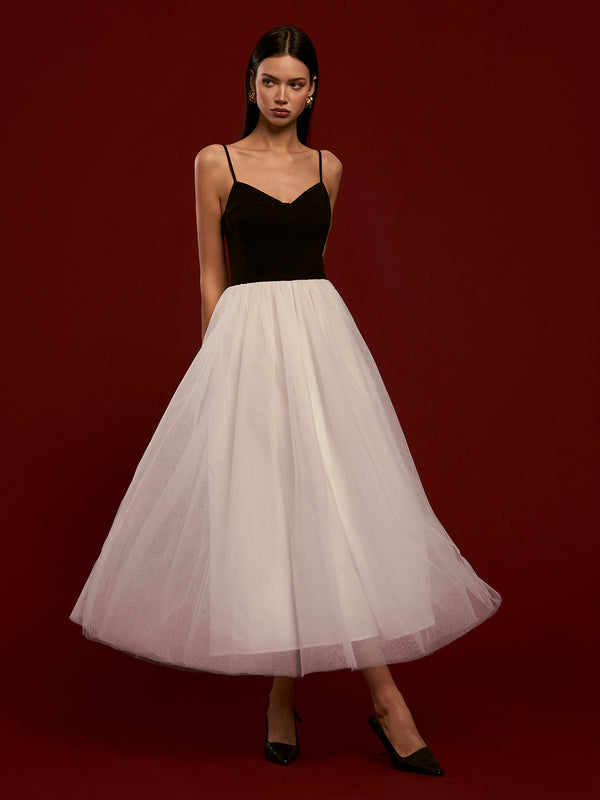 İki Renkli Dosya Askılı Elbise