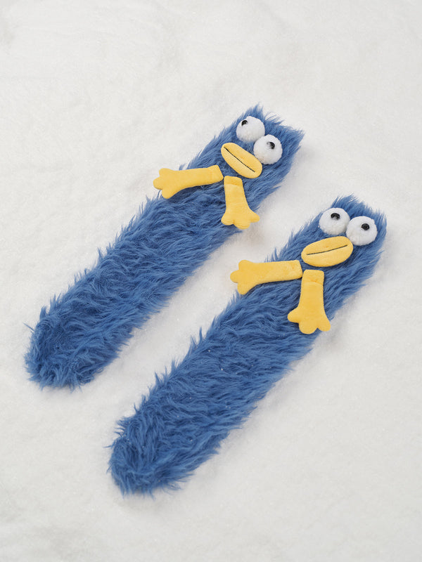 Karikatür Mercan Kadife Orta Erkek Çocuk Çorapları