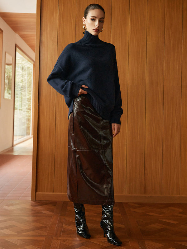 Cepli Bölünmüş Deri Etek