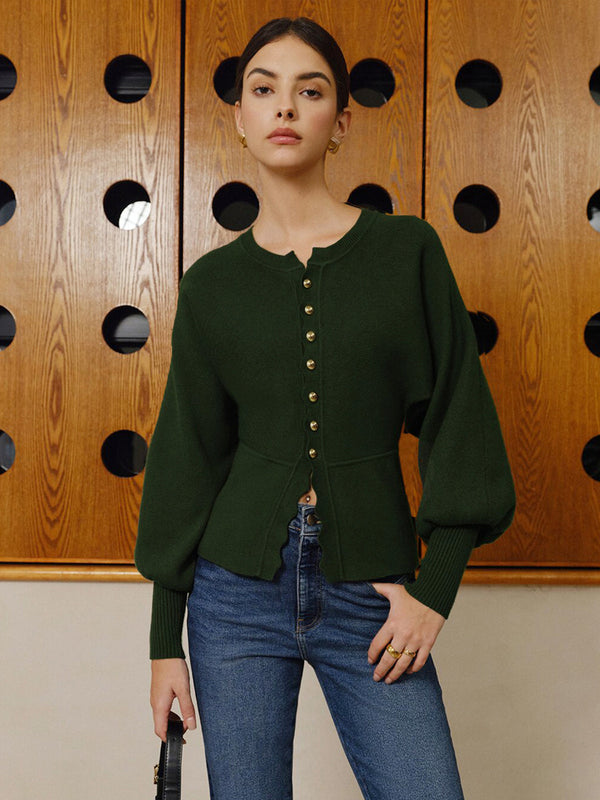 Koyun Paçası Kollu Dalgalı Kesim Örgü Üst