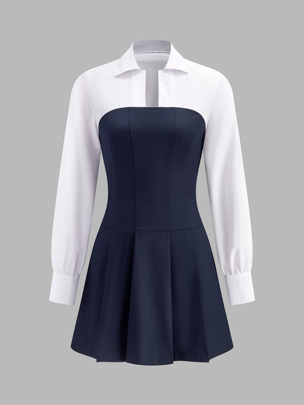 Pileli Panel Polo Elbise