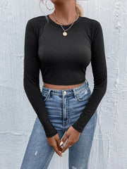 Tie Beck Skinny Crop Tişört