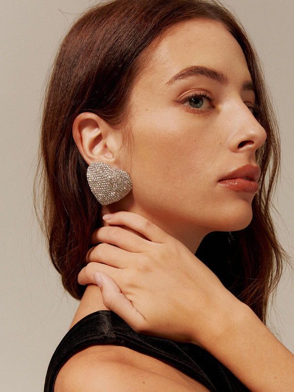 Yapay Elmas Kalp Küpe