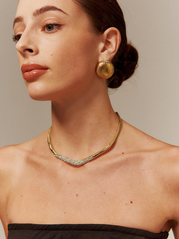 Düzensiz Taşlı Gerdanlık Kolye