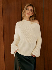 Asimetrik Yakalı Sweatshirt